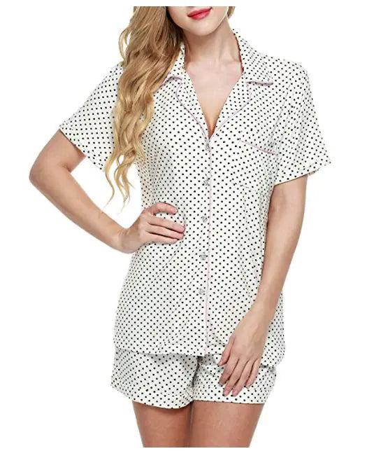 Striped Polka Dot Women's Pajama Set (2 Pieces)