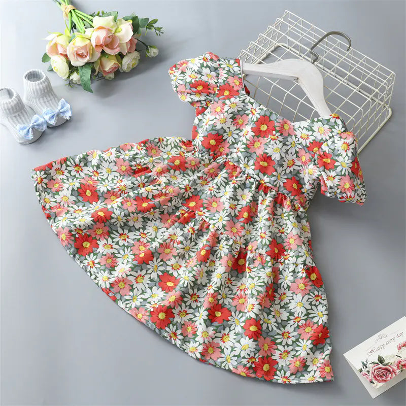 Floral Dress with Bowknot