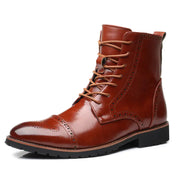 Plus Size British Style Leather Boots for Men