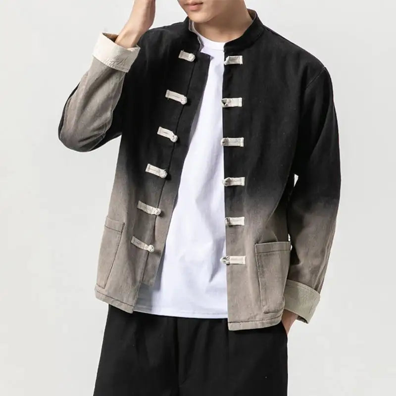 Gradient Washed Chinese Style Vintage Jacket