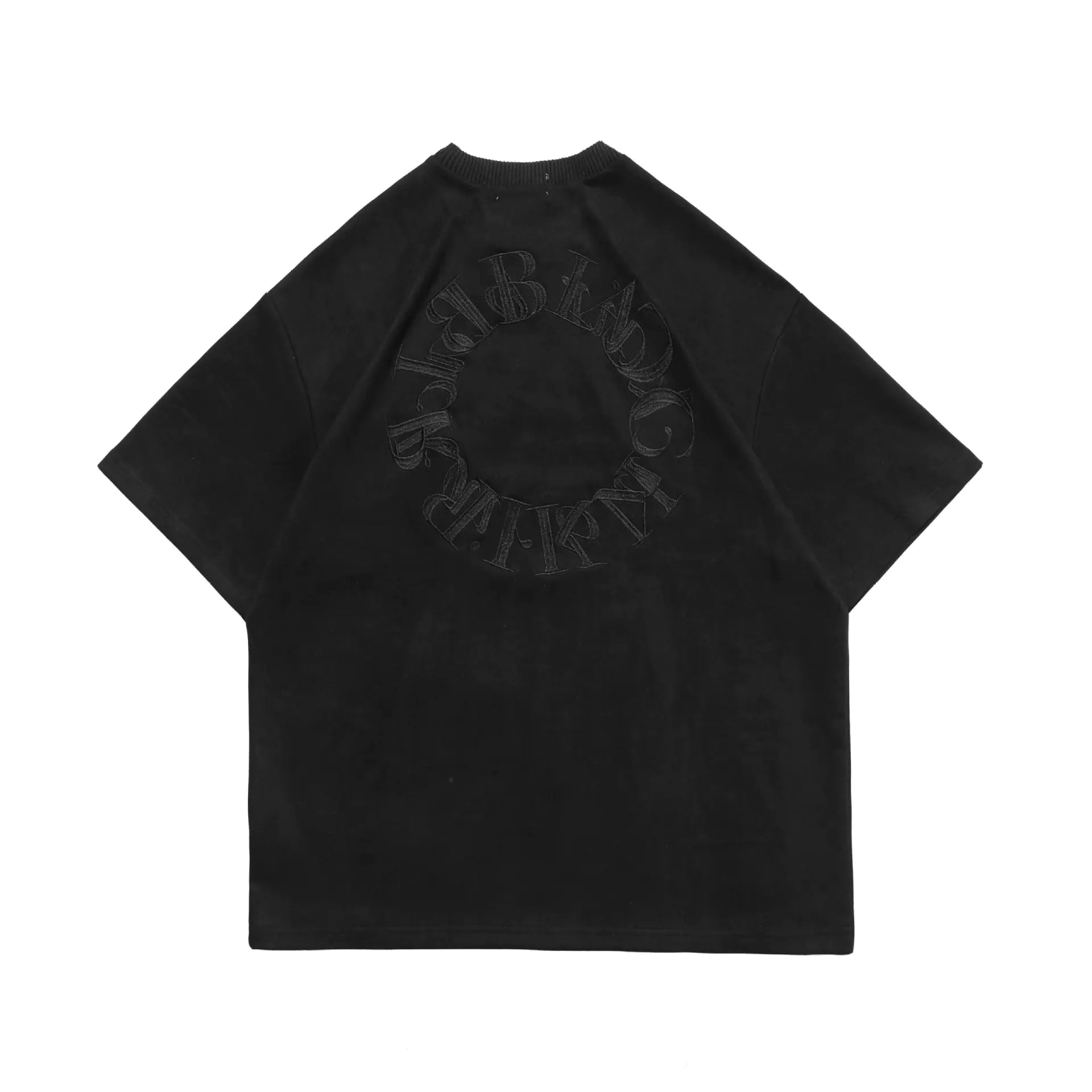 Men's Suede American Street Embroidered Letter T-Shirt