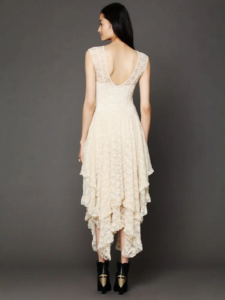 Irregular Lace Dress for Women in Fashion Style