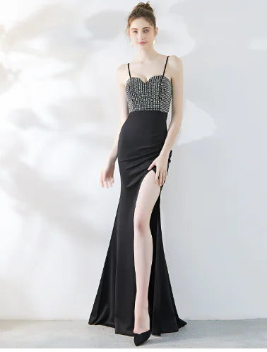 Elegant Mermaid Maxi Dress with Straps for Events