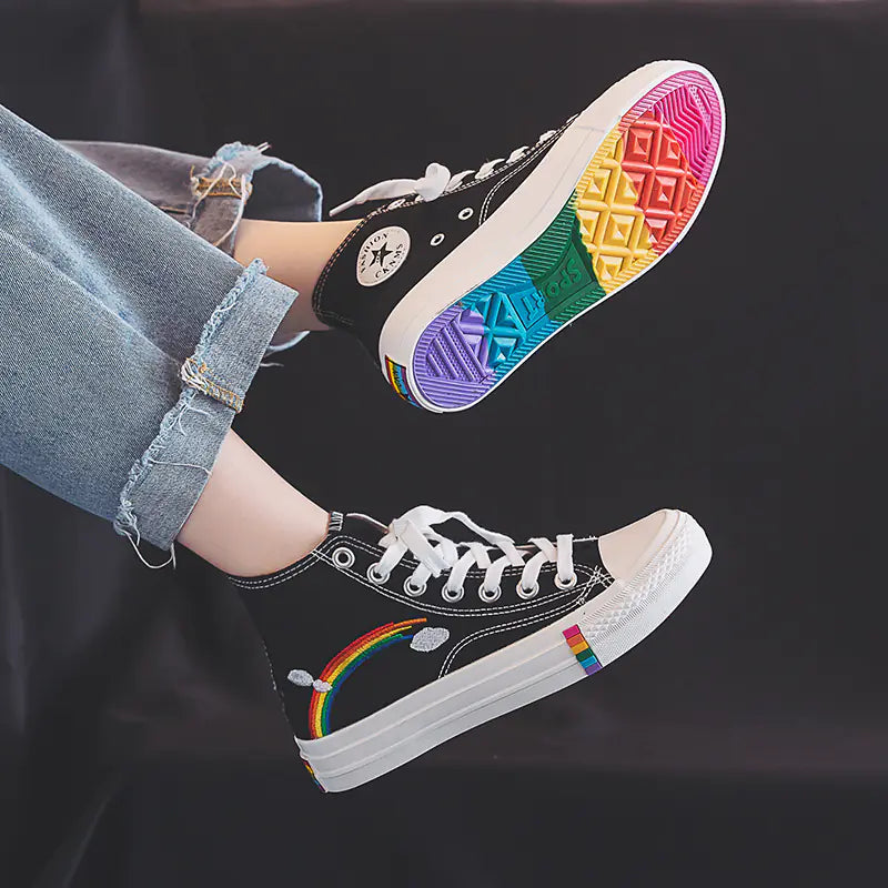 2019 Women's High-Top Canvas Sneakers for Students