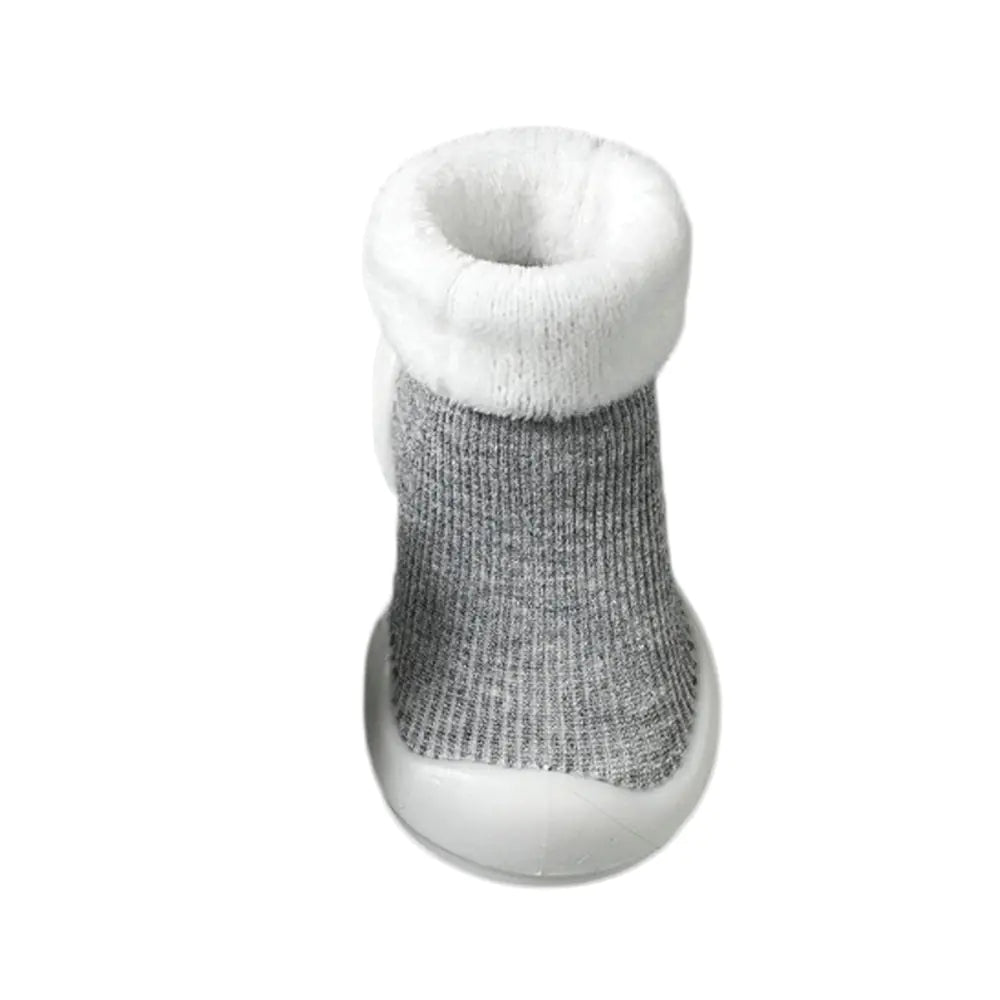 Thickened Fleece Baby Walking Socks with Non-Slip Sole