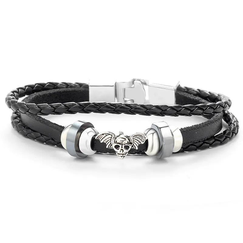 Men's Braided Alloy Leather Fashion Bracelet