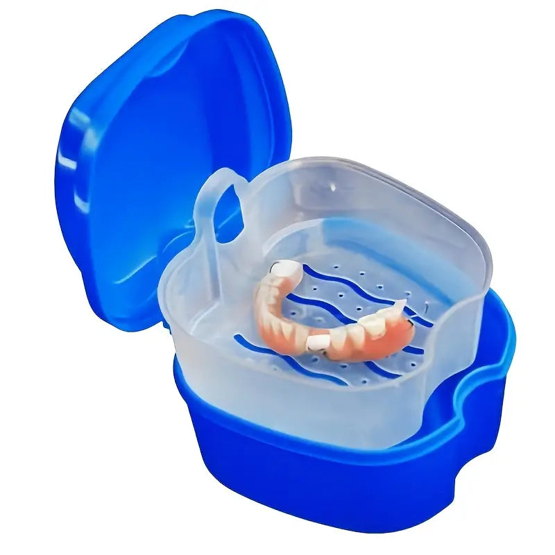 Apple-Shaped Retainer Cleaner Case for Dentures
