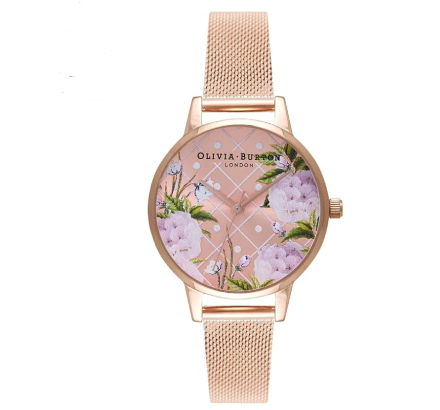 Rose Bloom Leather Watch