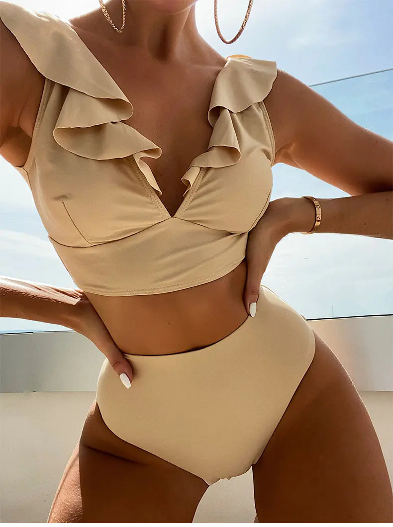 Fashion Ruffled Bikini Swimsuit Set
