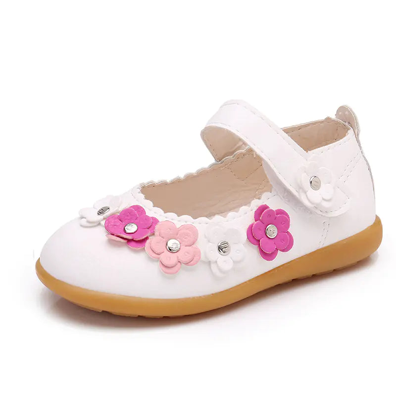 Girls' Princess Leather Shoes with Non-Slip Soft Sole