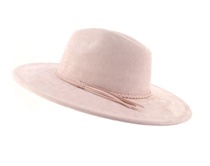 Jazz Women's Suede Peach Top Hat with 10cm Brim