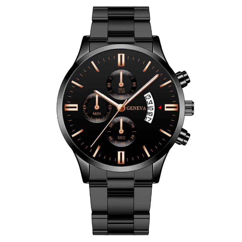 Wholesale Quartz Men's Watch with Steel Band and Large Dial