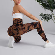 Two-color Tie-dye High Waist Fitness Running Pants
