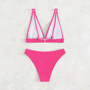 V-Neck Triangle Cups Bikini Set