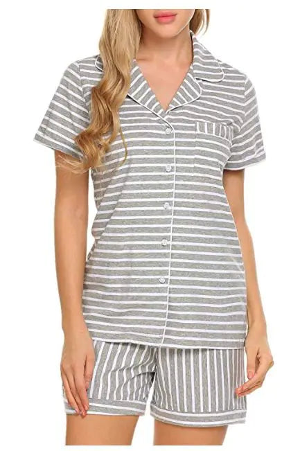 Striped Polka Dot Women's Pajama Set (2 Pieces)