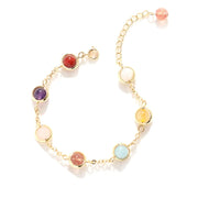 Crystal Bracelet with Colorful Rainbow Beads