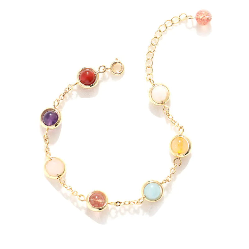 Crystal Bracelet with Colorful Rainbow Beads