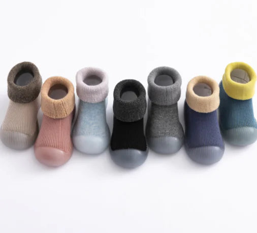 Thickened Fleece Baby Walking Socks with Non-Slip Sole
