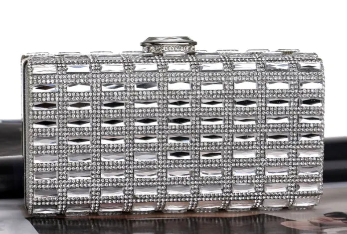 Acrylic Evening Clutch Bag with Chain Shoulder Strap