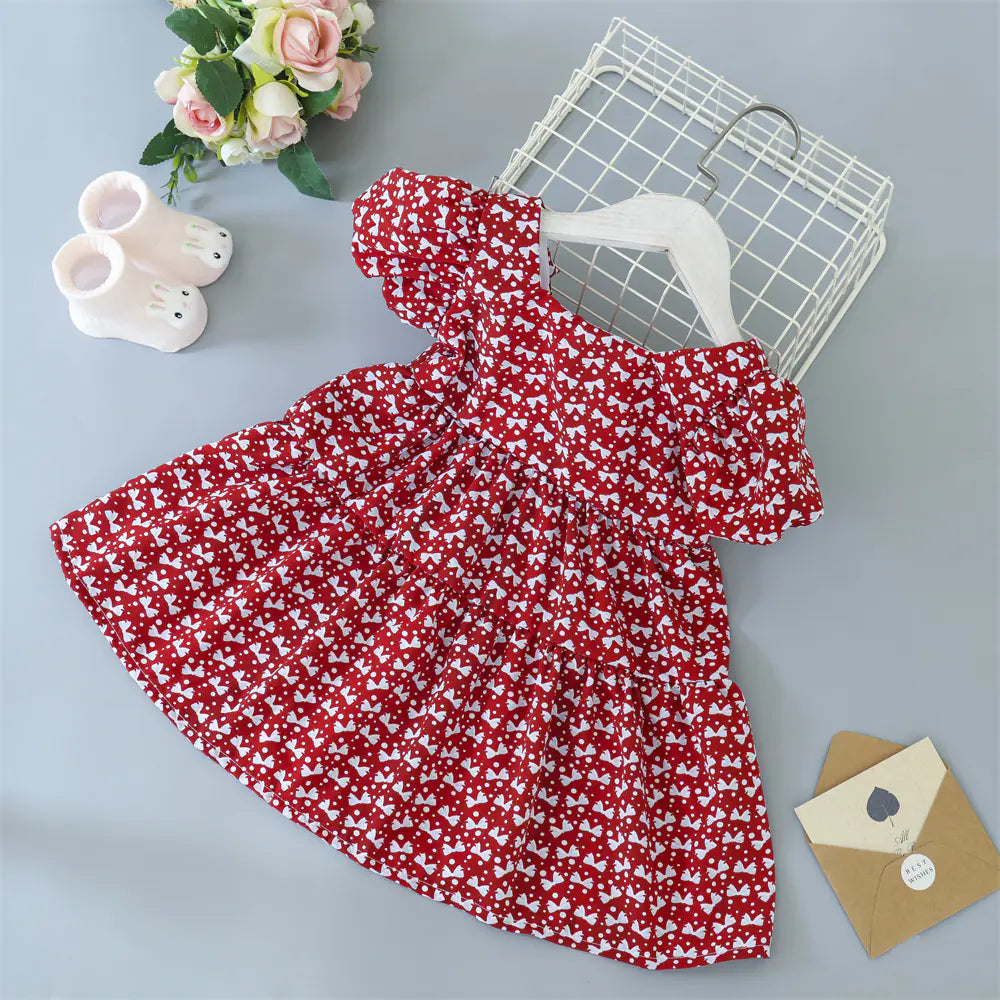 Floral Dress with Bowknot