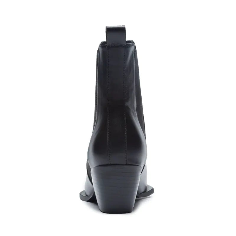 2019 Fall Winter Women’s PU Leather Chunky Heeled Boots