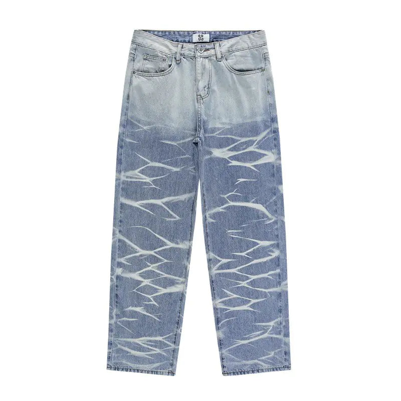 High Street Hip Hop Ripped Lightning Jeans