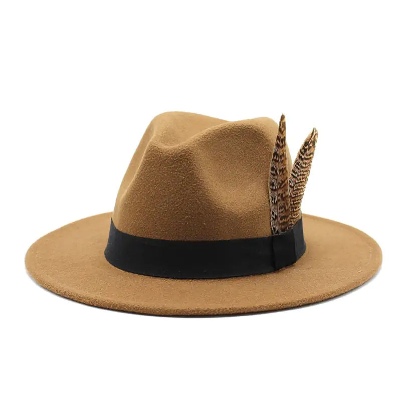 British Style Wool Jazz Hat with Versatile Flat Border
