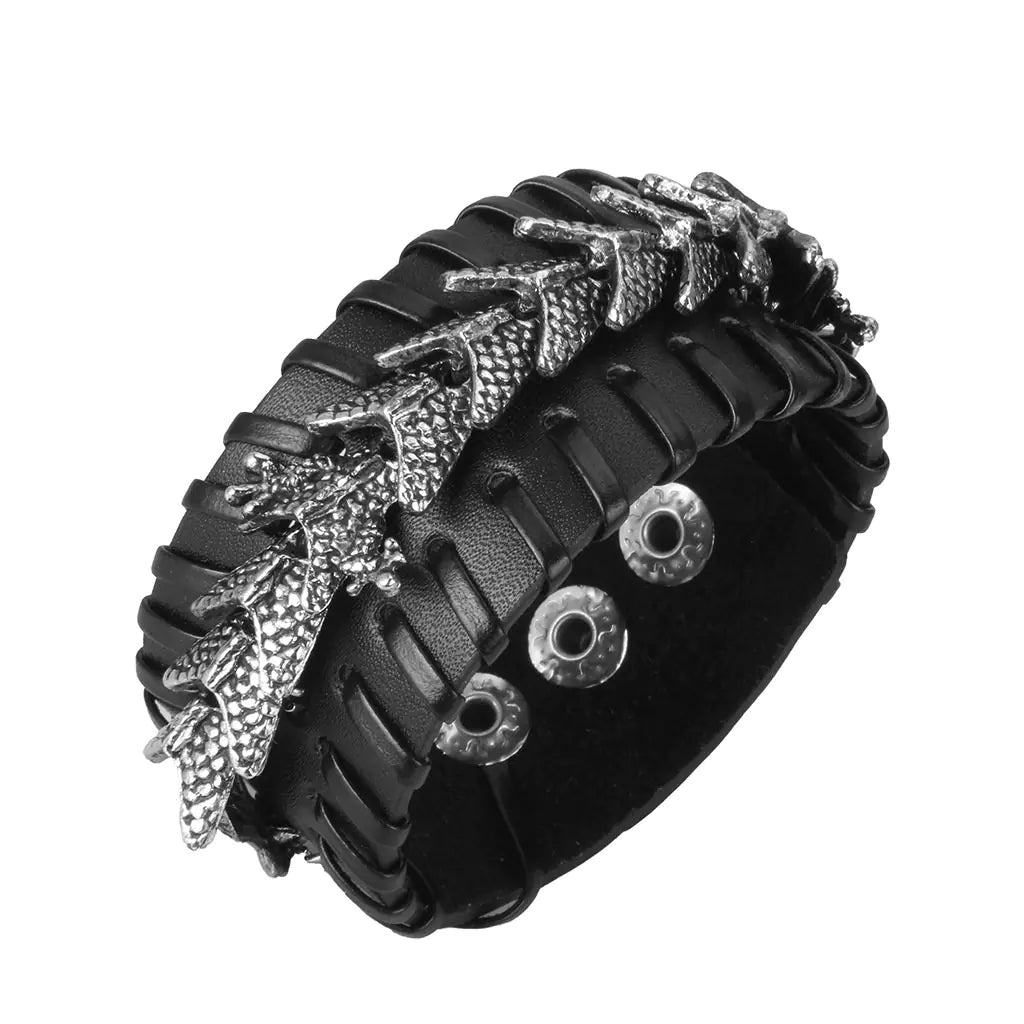 COW Leather Alloy Couples Bracelet for Men
