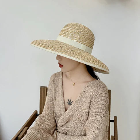 Women's French Hepburn Straw Hat for Sun Protection