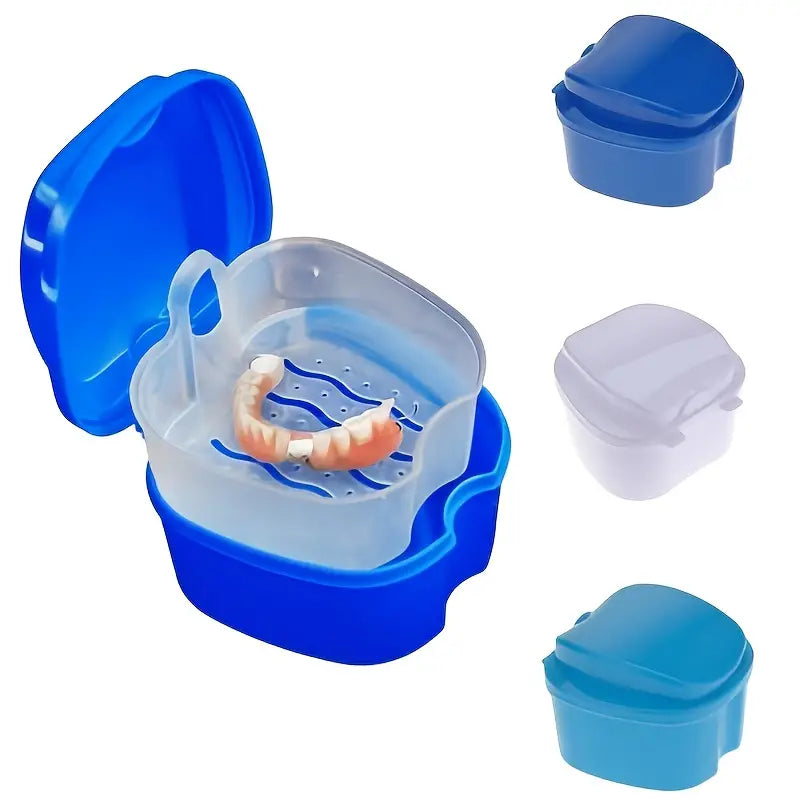 Apple-Shaped Retainer Cleaner Case for Dentures