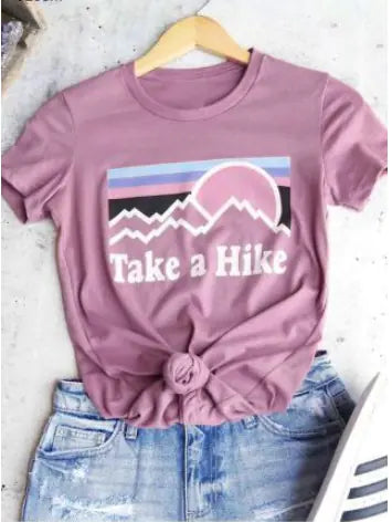 Fashion Round Neck Printed Short Sleeve T-Shirt