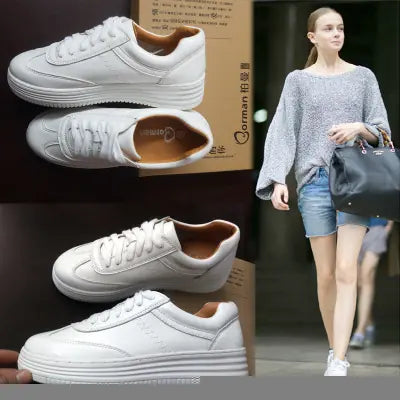 2020 Women's Thick-Soled White Casual Sneakers