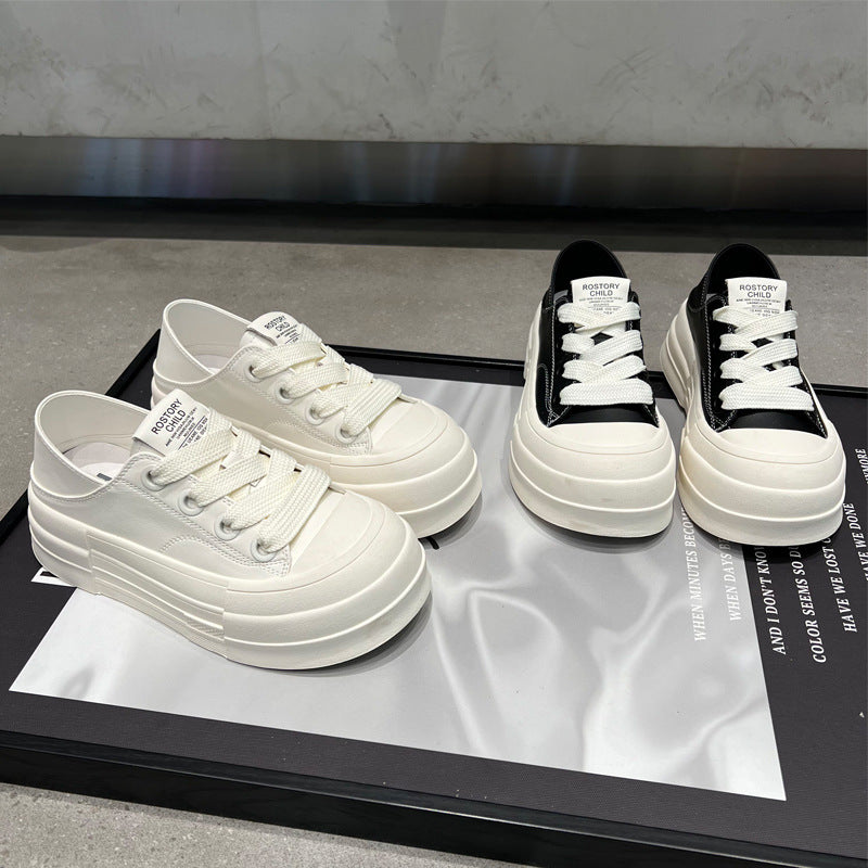 Microfiber Cross Strap Platform Sneakers