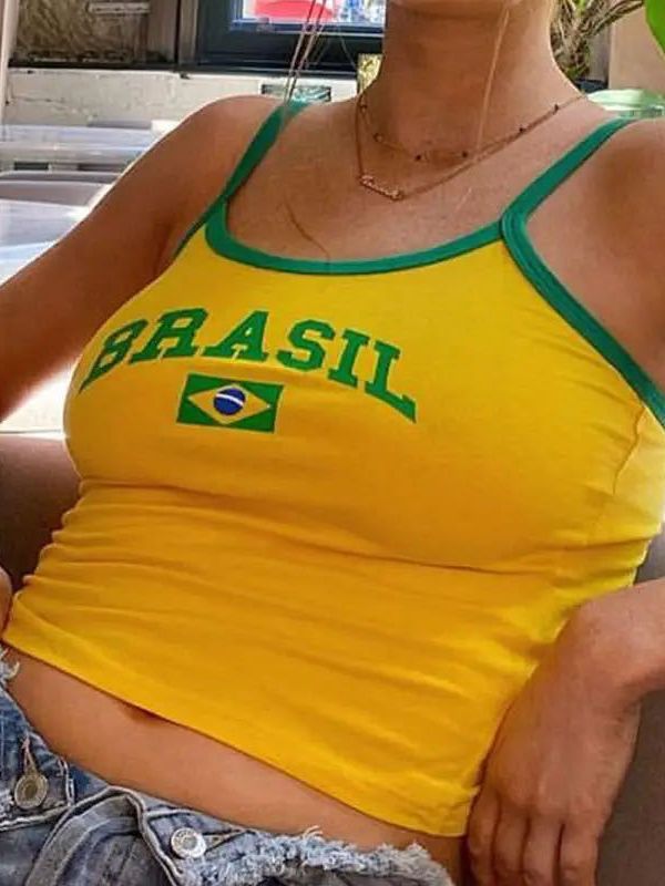 Y2K Brazil Printed Camisole Top