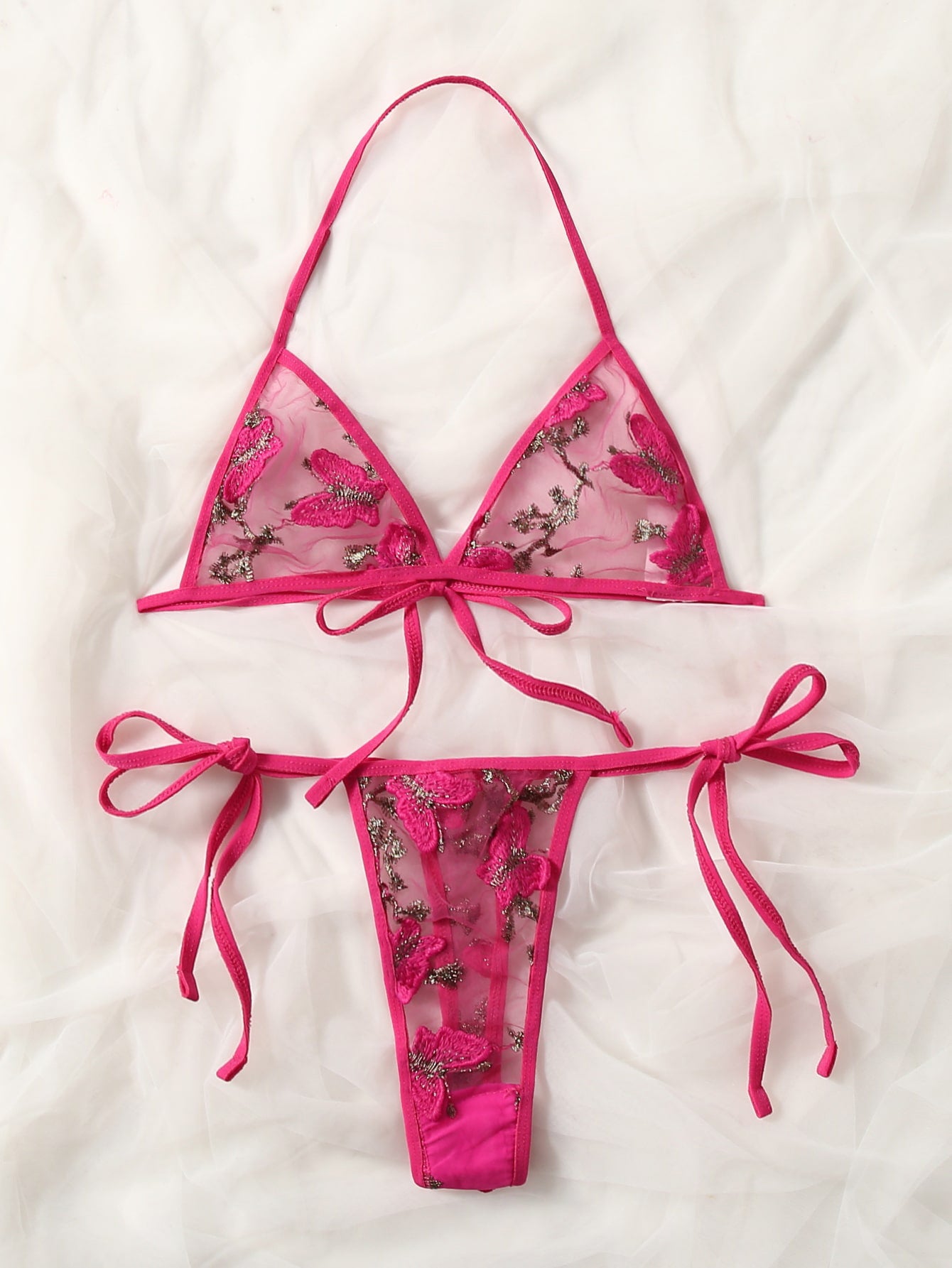 Elegant Three-Point Lace Lingerie Set
