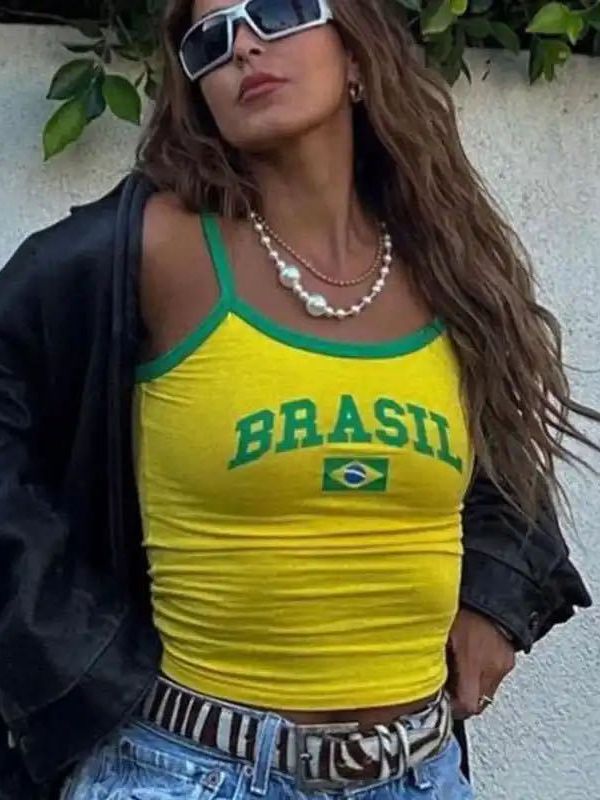 Y2K Brazil Printed Camisole Top