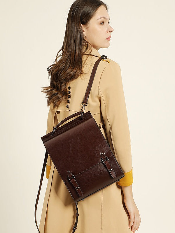 Glossy Leather Backpack