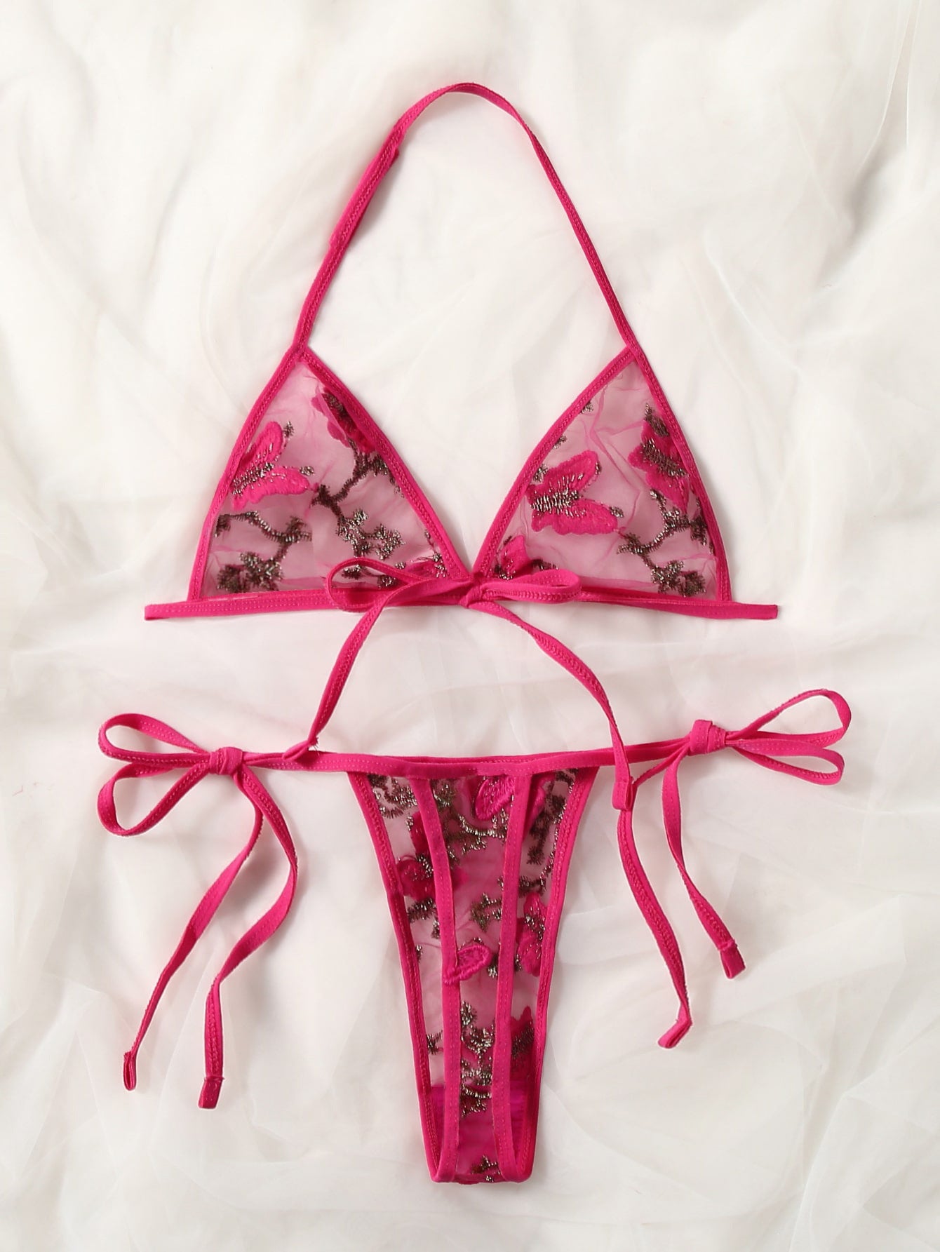 Elegant Three-Point Lace Lingerie Set