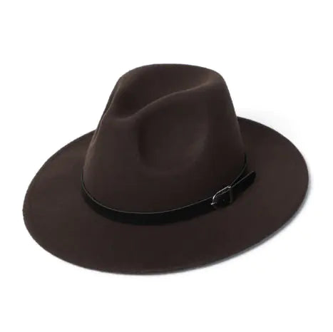Women's Vintage Wool Felt Wide Brim Hat for Fall/Winter