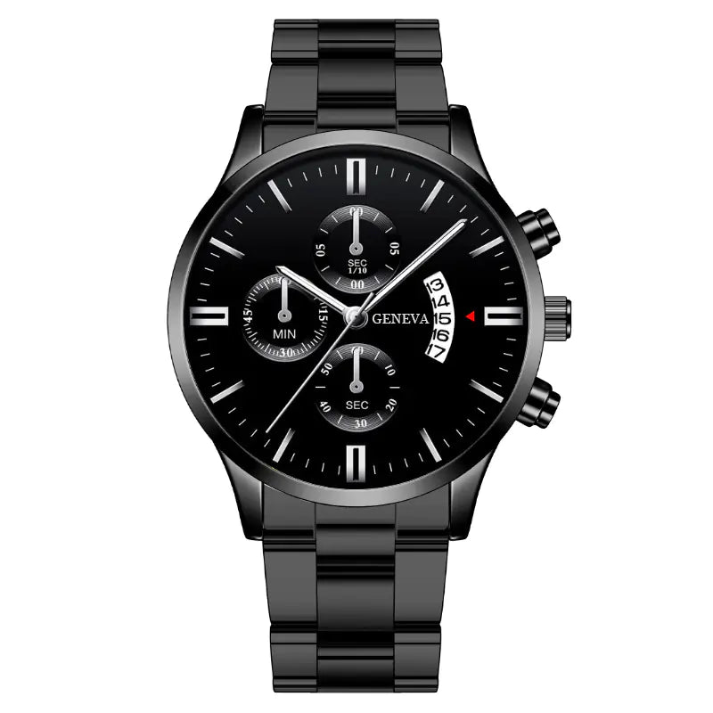 Wholesale Quartz Men's Watch with Steel Band and Large Dial