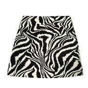 Zebra Pattern High Waist Slimming Skirt for Women