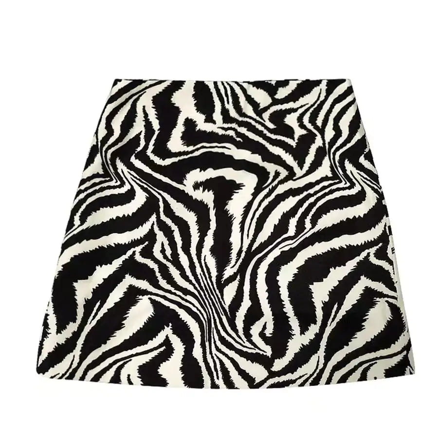 Zebra Pattern High Waist Slimming Skirt for Women