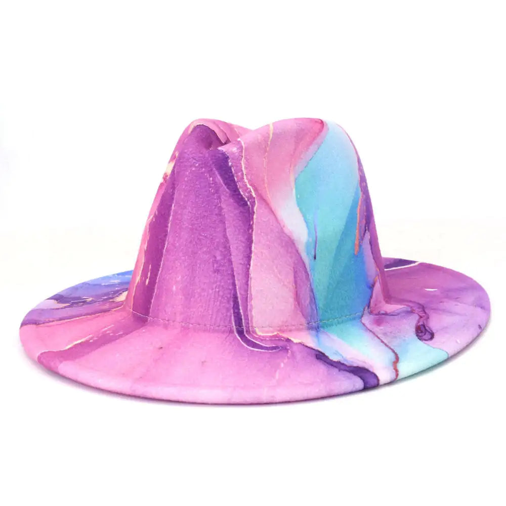 Digital Printing Woolen Big Jazz Top Hat