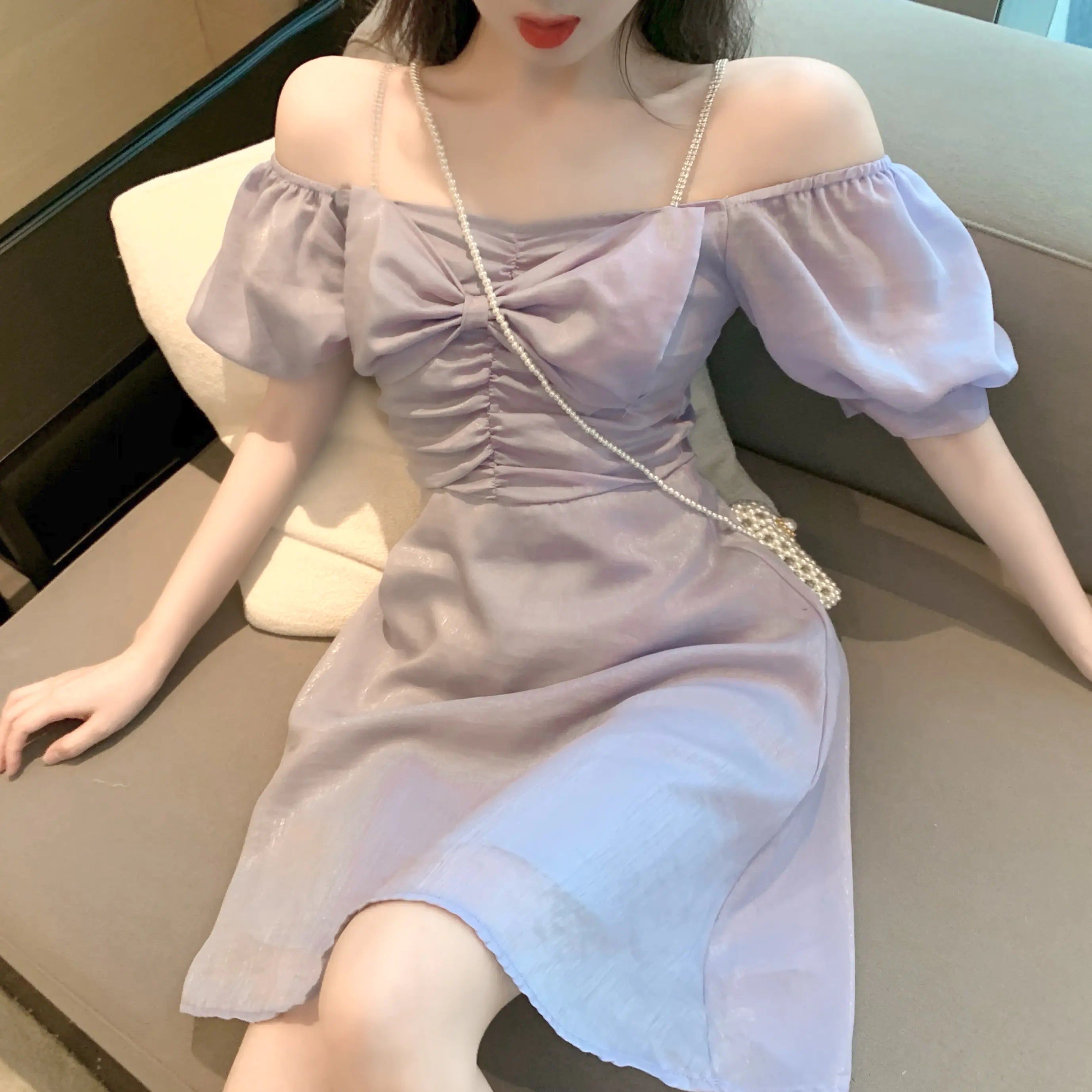 Summer White Strap Dress with Slim Fit Design