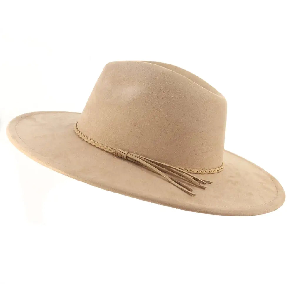 Jazz Women's Suede Peach Top Hat with 10cm Brim