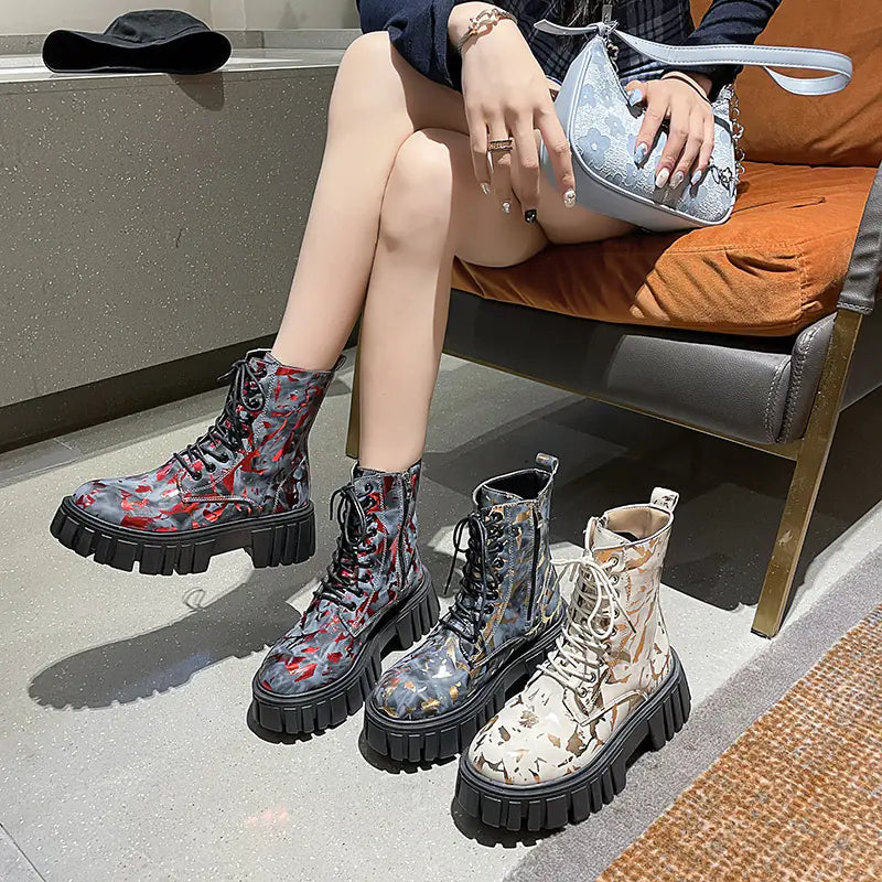 Art Graffiti Knight Boots