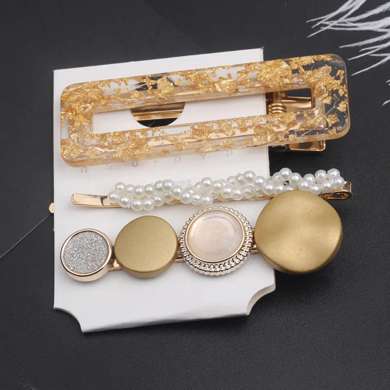 Sweet Vintage Pearl Hair Clip Set for Girls