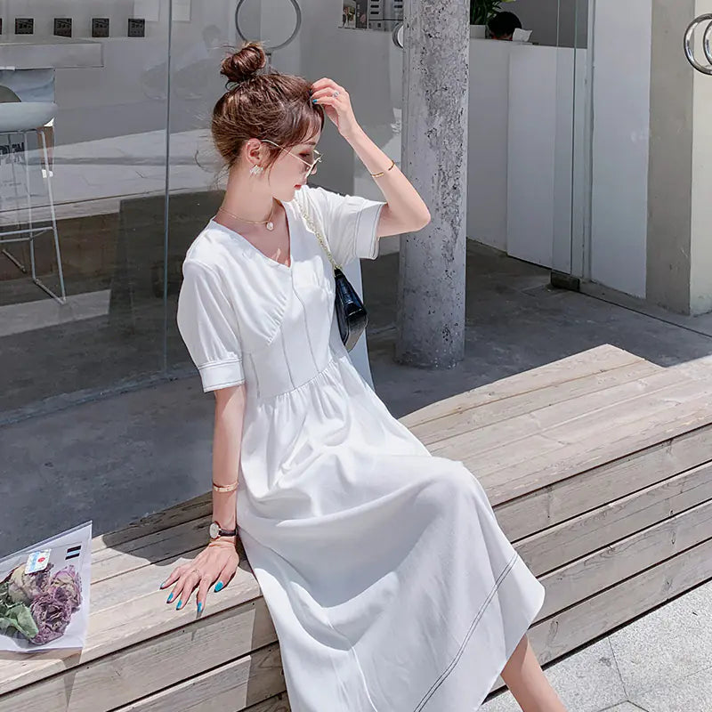 White Waist-Defining Fairy Dress - Summer 2020 Style
