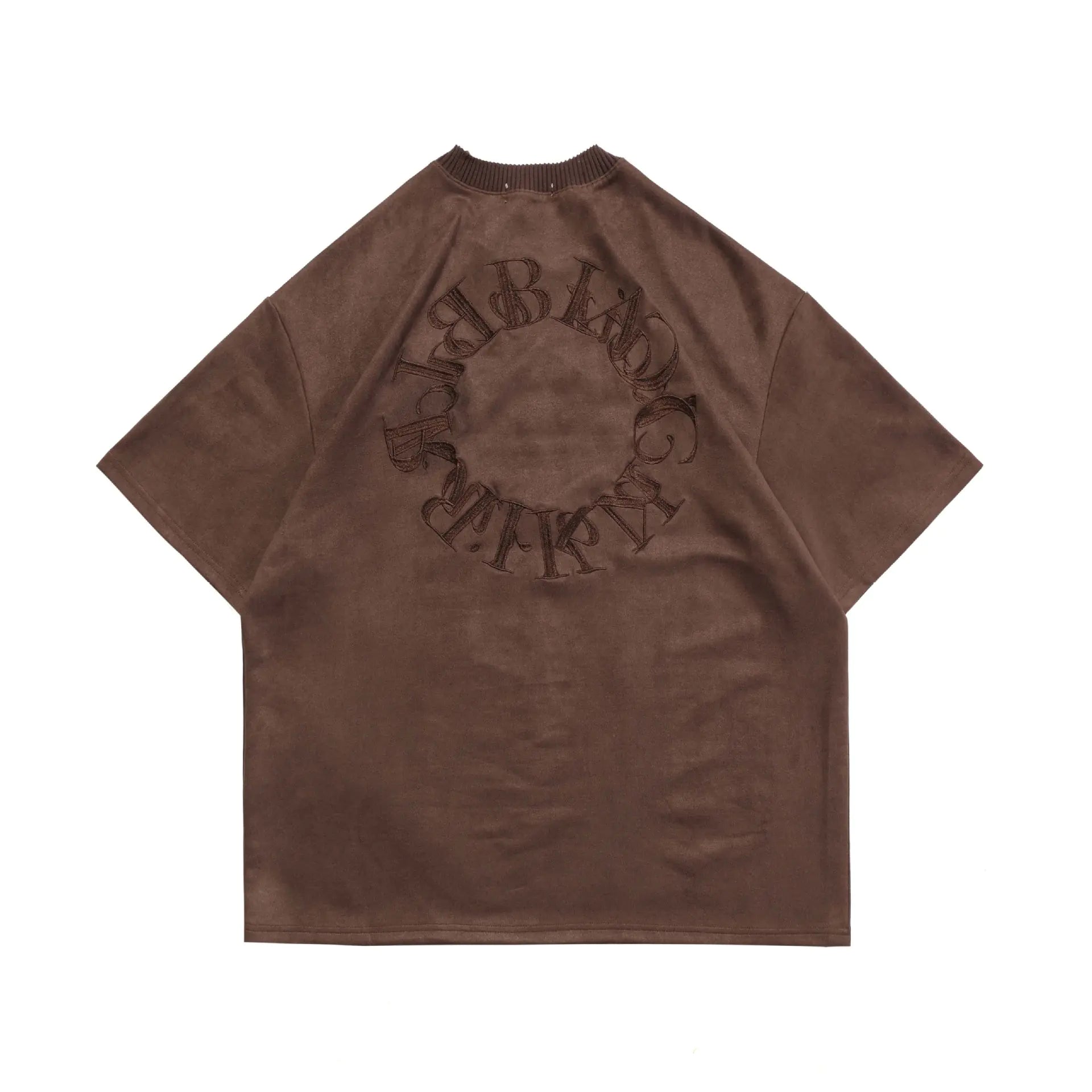 Men's Suede American Street Embroidered Letter T-Shirt
