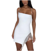 Fringe Party Mini Dress with Rhinestones